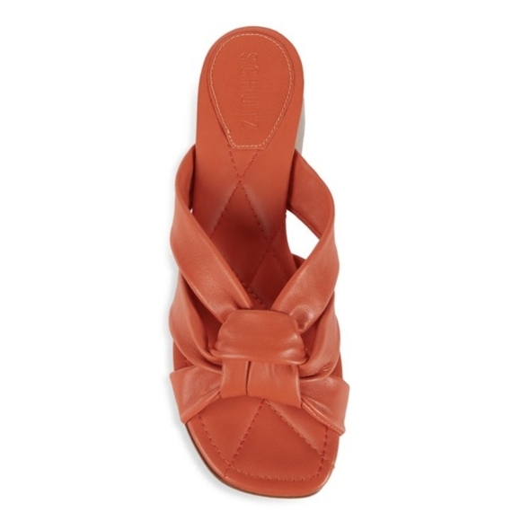 SCHUTZ Pitanie Leather Sandals Flame Orange Women's 9.5 - Picture 4 of 15